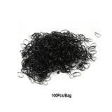 100-1000Pcs Black Disposable Rubber Band Elastic Hair Bands Girls Headband Children Ponytail Holder Bands Kids Hair Accessories