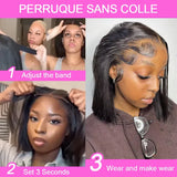 100% Human Hair Short Bob Wig Transparent Lace Frontal Wigs Human Hair 13x6 Straight Bob Wigs Pre Plucked 13x4 Lace Front Wigs 5x5 Glueless HD Lace Front Wig Ready to Go Lace Frontal For Black Women