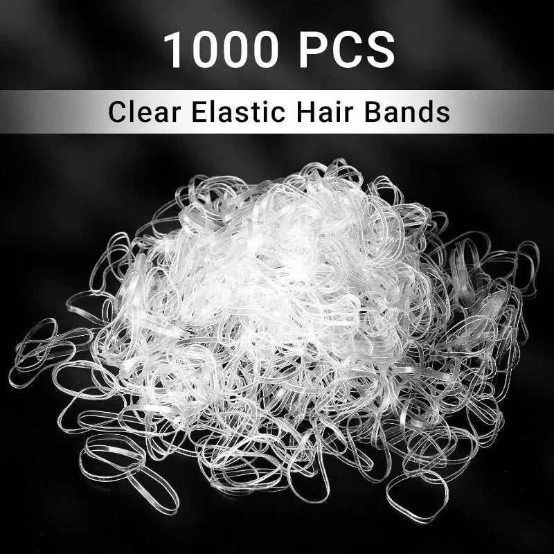 1000pcs Girls Colorful Elastic Hair Bands - Disposable Rubber Gum Ponytail Holders Fashion Hair Accessories