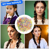 Set of 1000 colorful elastic rubber hair ties for easy styling, disposable jelly hair ties from HSF Marketplace.