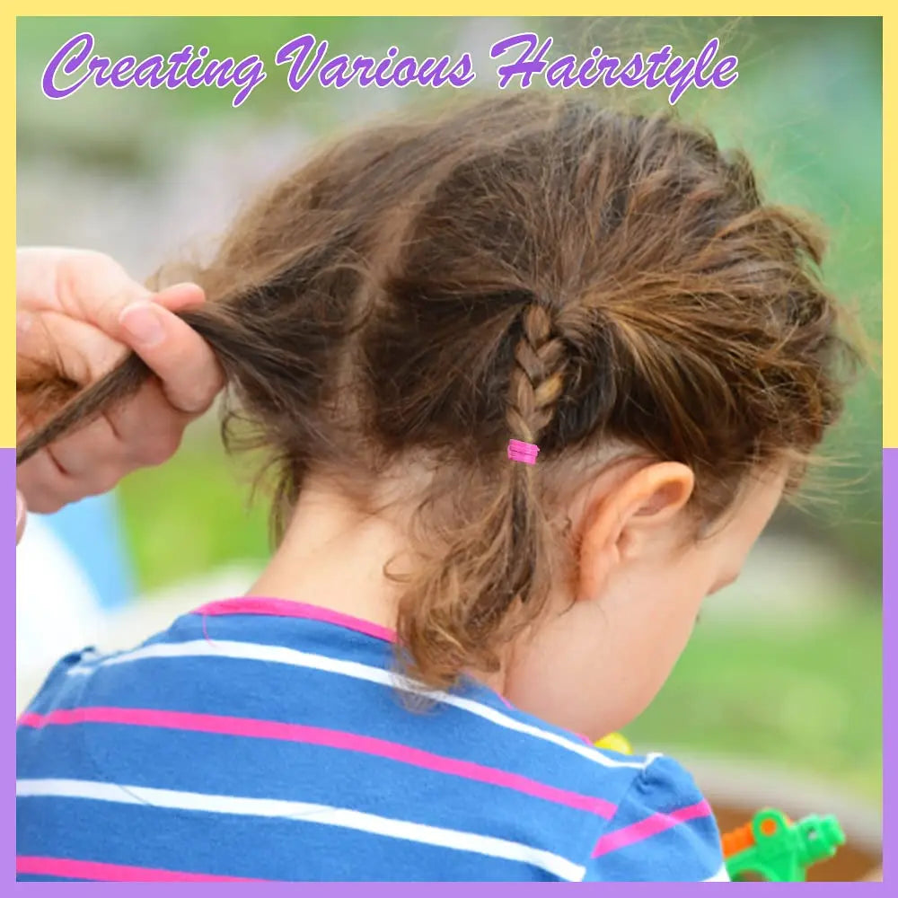 Set of 1000 high elastic rubber hair ties in jelly colors, disposable and ideal for easy styling and secure hair management.