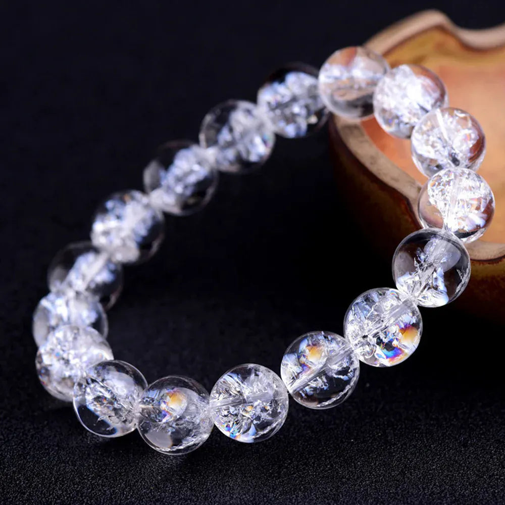 10mm Himalaya Clear Quartz Crystal Round Bead Bracelets Stretchable Reiki Healing Bracelet for Women Jewelry Accessories