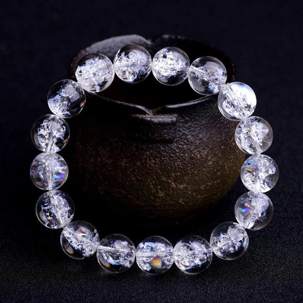 10mm Himalaya Clear Quartz Crystal Round Bead Bracelets Stretchable Reiki Healing Bracelet for Women Jewelry Accessories