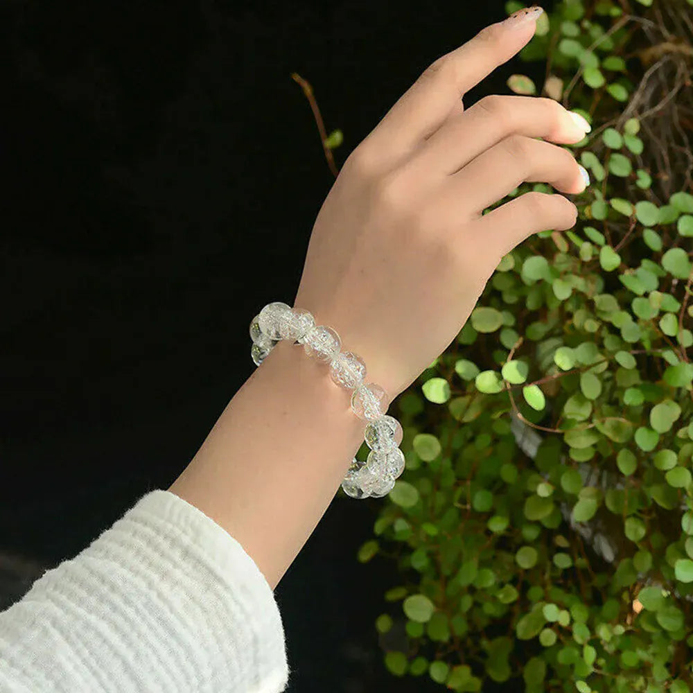 10mm Himalaya Clear Quartz Crystal Round Bead Bracelets Stretchable Reiki Healing Bracelet for Women Jewelry Accessories