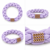 10Pcs Braided Rhinestone Hair Ties, Cute Elastic Hair Accessories for Women Hair Stuff Ponytail Holders