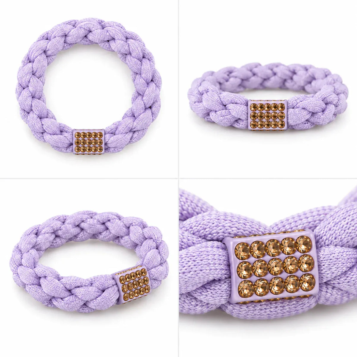 10Pcs Braided Rhinestone Hair Ties, Cute Elastic Hair Accessories for Women Hair Stuff Ponytail Holders