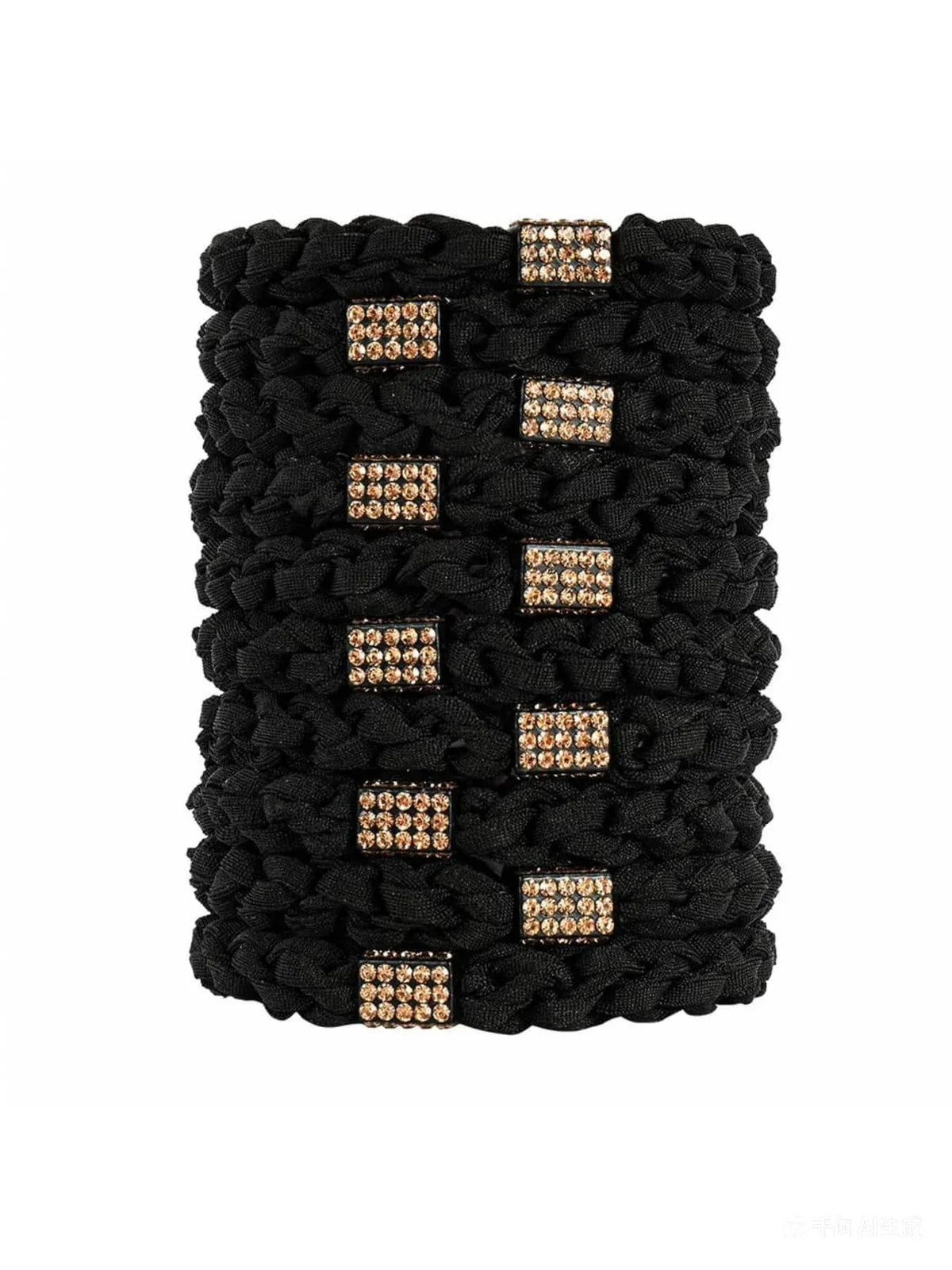 10Pcs Braided Rhinestone Hair Ties, Cute Elastic Hair Accessories for Women Hair Stuff Ponytail Holders