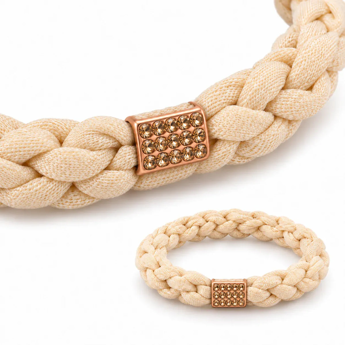 10Pcs Braided Rhinestone Hair Ties, Cute Elastic Hair Accessories for Women Hair Stuff Ponytail Holders