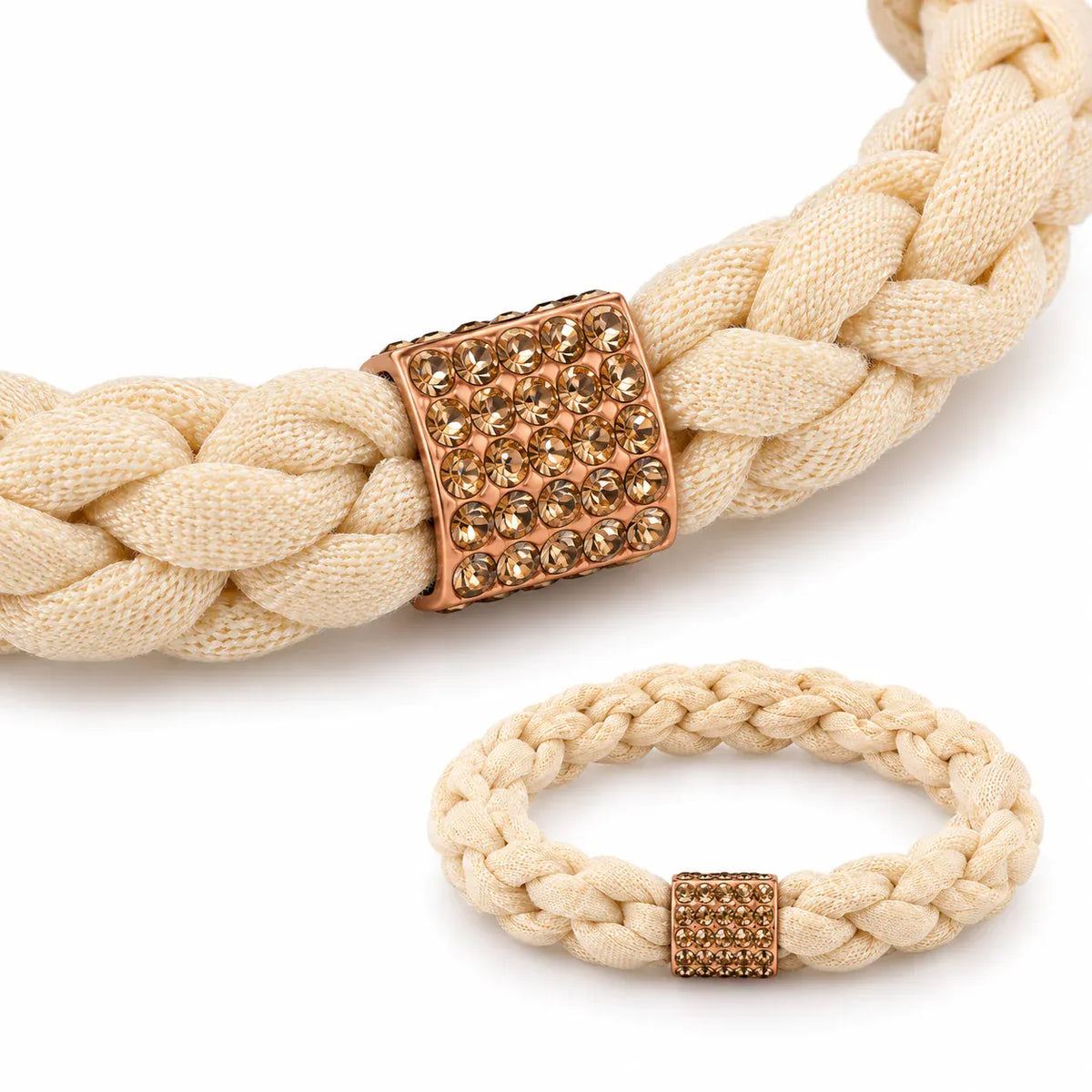 10Pcs Braided Rhinestone Hair Ties, Cute Elastic Hair Accessories for Women Hair Stuff Ponytail Holders