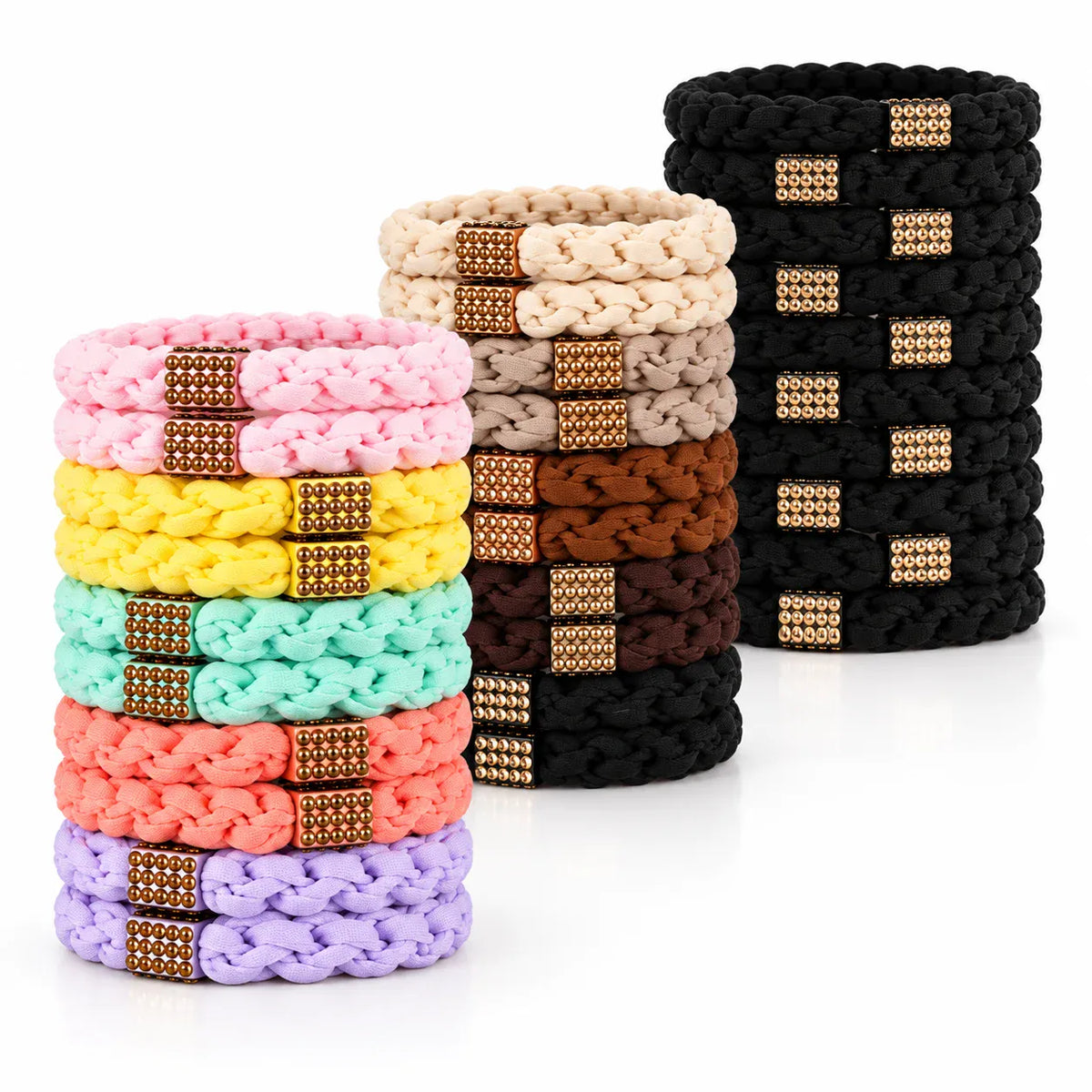 10Pcs Braided Rhinestone Hair Ties, Cute Elastic Hair Accessories for Women Hair Stuff Ponytail Holders