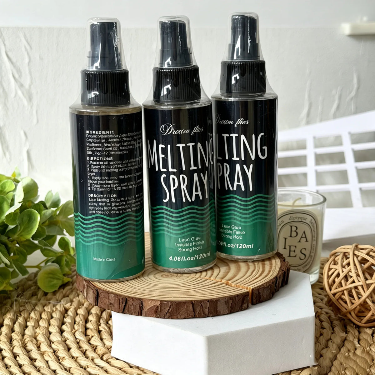 120Ml Lace Melting Spray Seamless Finish Glue Spray Wig Melting Spray & Hair Adhesive For Lace Wigs Strong Invisible Lace Glue