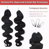 12A 30 Inch Crochet Human Hair Body Wave Knotless Pre-Separated Crochet Virgin Feather Afro Hair Extensions Human Hair For Women