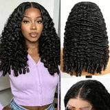12A Burmese Curly Human Hair Wigs Brazilian 250% Density 13x6 HD Transparent Lace Frontal Wig For Women Water Wave Lace Front Wigs With Spiral End