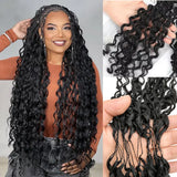 12A Deep Wave Invisible Knot PreSeparated Crochet Human Hair Extensions Natural Curly Water Wave Feather Hair For Boho Braid