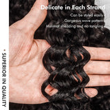 12A Deep Wave Invisible Knot PreSeparated Crochet Human Hair Extensions Natural Curly Water Wave Feather Hair For Boho Braid