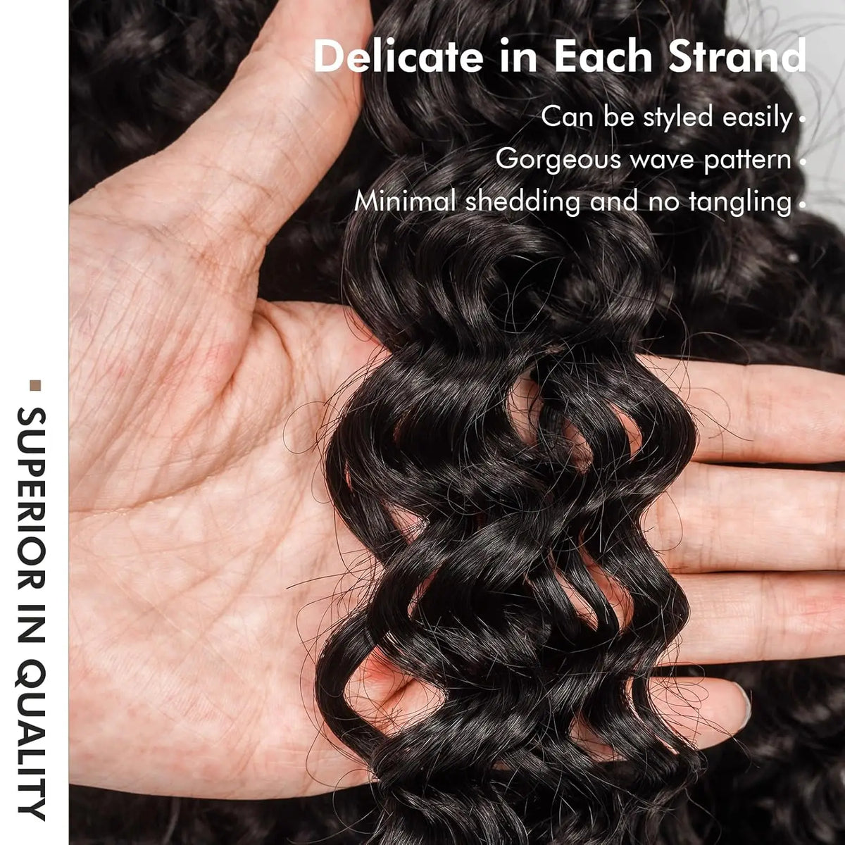 12A Deep Wave Invisible Knot PreSeparated Crochet Human Hair Extensions Natural Curly Water Wave Feather Hair For Boho Braid
