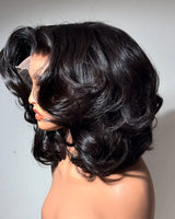 12ABody Wave Bob Wig Human Hair 13x4 Lace Front Wig 200% Density Transparent 5X5 Lace Frontal Brazilian Virgin Bob Wig For Women