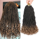 12inch Senegalese Twist Crochet Braid Hair Pre-Circled Twist Braids Goddess Synthetic Braid Hair Perfect for Halloween Christmas