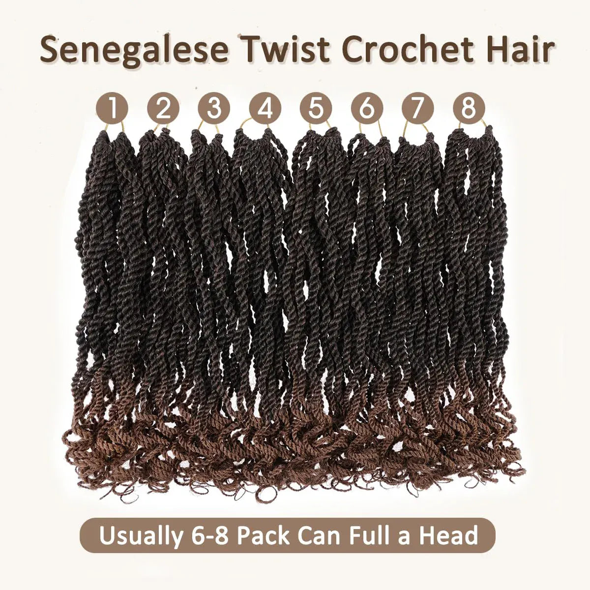 12inch Senegalese Twist Crochet Braid Hair Pre-Circled Twist Braids Goddess Synthetic Braid Hair Perfect for Halloween Christmas