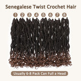12inch Senegalese Twist Crochet Braid Hair Pre-Circled Twist Braids Goddess Synthetic Braid Hair Perfect for Halloween Christmas