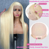 13x4 13x6 HD Transparent Full Lace Frontal Wigs 613 Blonde Colored Straight Human Hair Wig Lace Front Wigs For Women 40 Inches