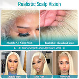 13x4 13x6 HD Transparent Full Lace Frontal Wigs 613 Blonde Colored Straight Human Hair Wig Lace Front Wigs For Women 46 Inches