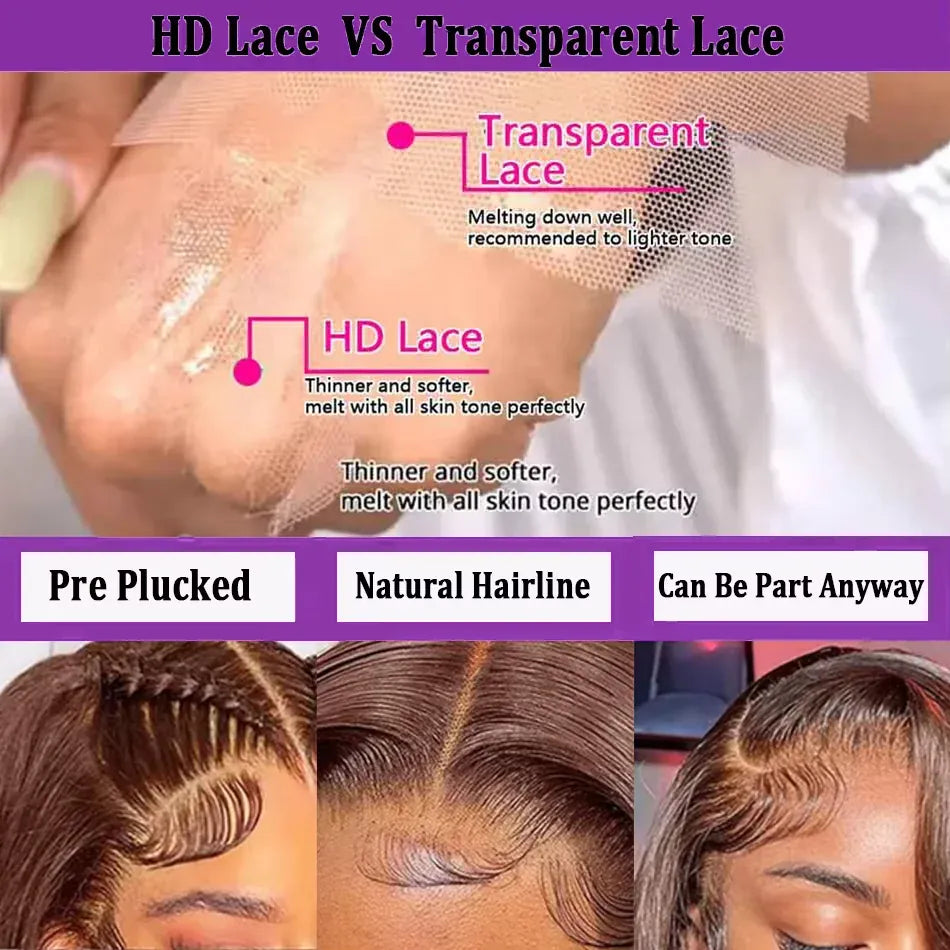 13x4 4# Chocolate Brown Lace Front Wigs Human Hair For Women  Hd Straight Lace Frontal Wig Closure Human Hair Vietnamese Hair