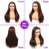 13x4 4# Chocolate Brown Lace Front Wigs Human Hair For Women  Hd Straight Lace Frontal Wig Closure Human Hair Vietnamese Hair