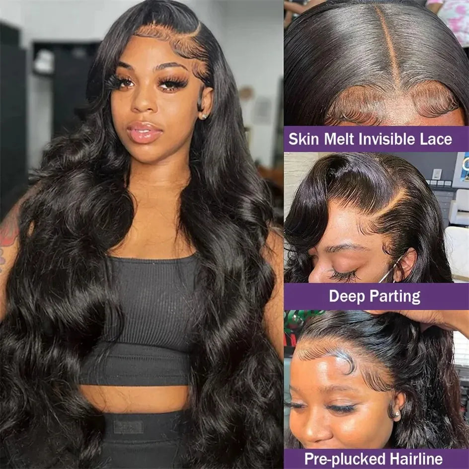 13x4 Body Wave Brazilian Human Hair Wig for Women Pre-Plucked 13x6 HD Lace Frontal with 4x4 Closure Natural Looking Hair Extensions