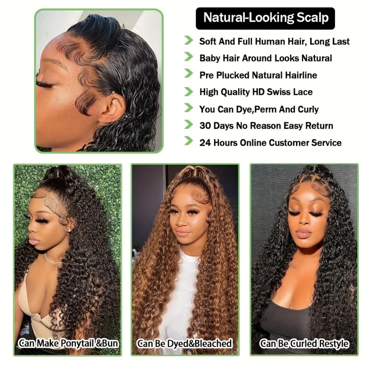 13x4 Burmese Curly Deep Wave Curly Human Hair Wig Glueless Wet and Wavy Lace Front Human Hair Wigs For Woman on Clearance Sale