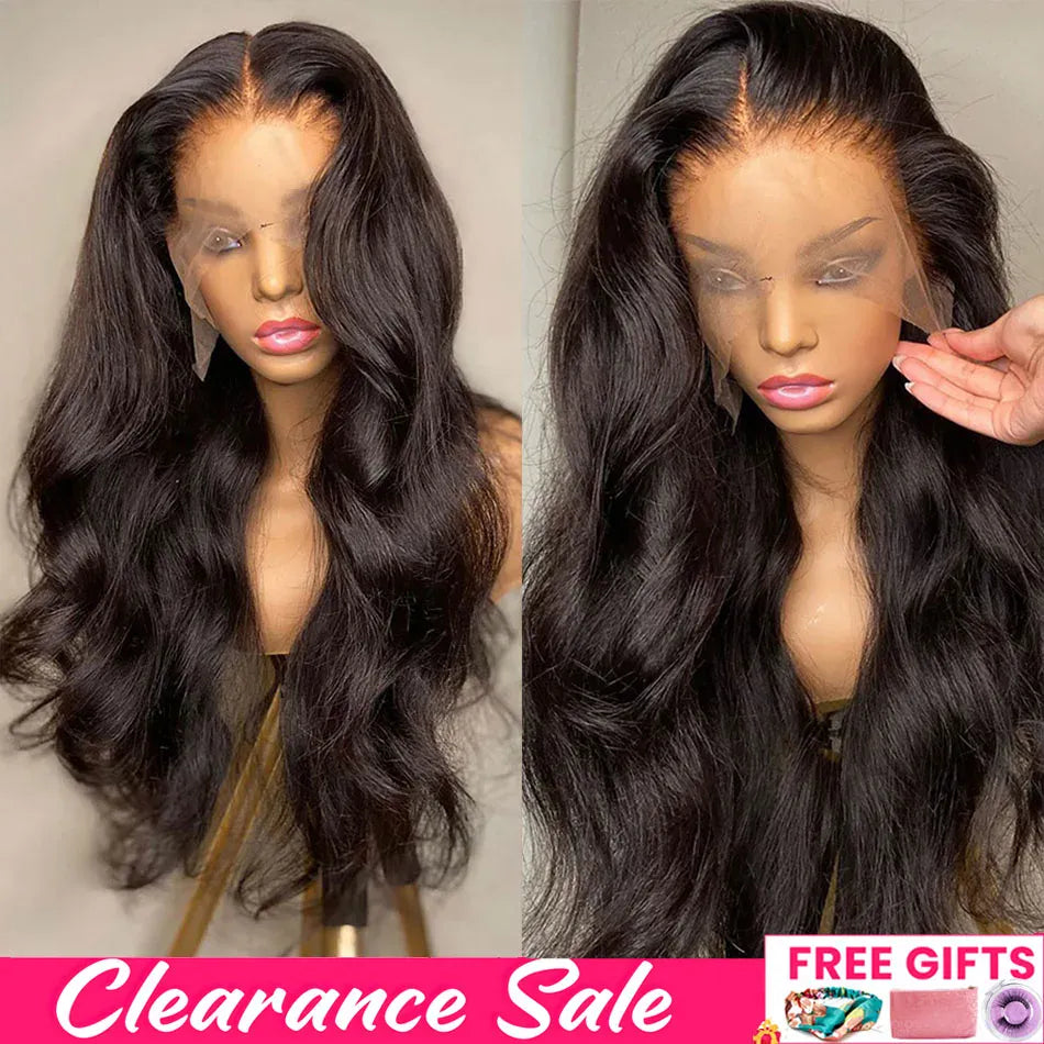 13x4 HD Transparent Body Wave Lace Front Wig 36 Inch 13x6 Lace Frontal Brazilian Human Hair Natural Wigs Pre Plucked For Women