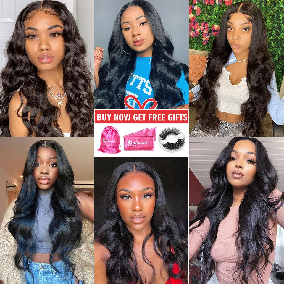 13x4 HD Transparent Body Wave Lace Front Wig 36 Inch 13x6 Lace Frontal Brazilian Human Hair Natural Wigs Pre Plucked For Women