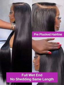 13x4 HD Transparent Lace Front Human Hair Wigs For Women Medium Length Pre Plucked Brazilian 18 24 inch Straight Lace Closure Wigs