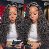 13x4 Jerry Curly Lace Front Wig Deep Kinky Curly Human Hair Wigs Brazilian 4x4 HD Transparent Lace Frontal Closure Wig For Women