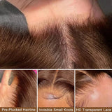 13X4 Lace Front Human Hair Wig 4# Chocolate Brown Straight Wig Pre-Plucked Baby Hair Natural Hairline Beginner Friendly 13X6 HD Lace Front Wig for Women