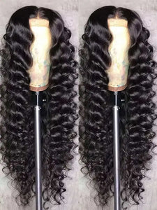 13x4 Lace Frontal Human Hair Wig 40 Inch HD Loose Deep Wave Brazilian Curly Water Wavy 13x6 Lace Front Wigs for Women 250% Density
