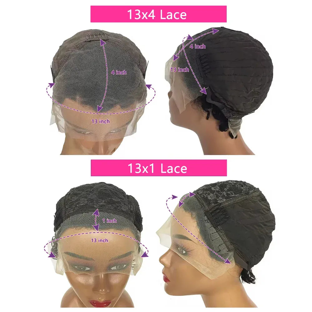 13X4 Lace Short Curly Brazilian Hair Wig Pixie Cut Wig Human Hair For Women Pre Plucked Pre Cut Short Curly Bob Wigs Human Hair