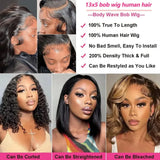 13x5 Bob Wig Human Hair wigs Body Wave 180% 210% Density Body Wave 13x5 Short Bob Lace Front Wigs Human Hair for Women