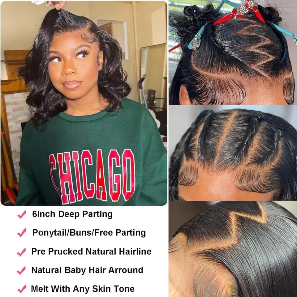 13x5 Bob Wig Human Hair wigs Body Wave 180% 210% Density Body Wave 13x5 Short Bob Lace Front Wigs Human Hair for Women