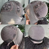 13x5x2 Side T Part Lace Wigs Afro Kinky Curly Short Bob Wig Human Hair Wigs 14 Inch Short Curly Afro Wigs for Woman 250 Density