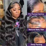 13x6 Body Wave Lace Frontal Wig Human Hair Pre Plucked Glueless 13X4 Brazilian Body Wave HD Transparent Lace Wigs For Women