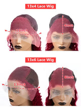 13x6 Deep Curly HD Lace Frontal Wig 30Inch Glueless Wear And Go 99J Burgundy Red Colored Deep Wave Lace Front Human Hair Wigs