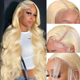 13x6 Deep Part 613# Blonde Straight Lace Frontal Wig Brazilian Straight Human Hair 13x4 Transparent Lace Front Wig for Women
