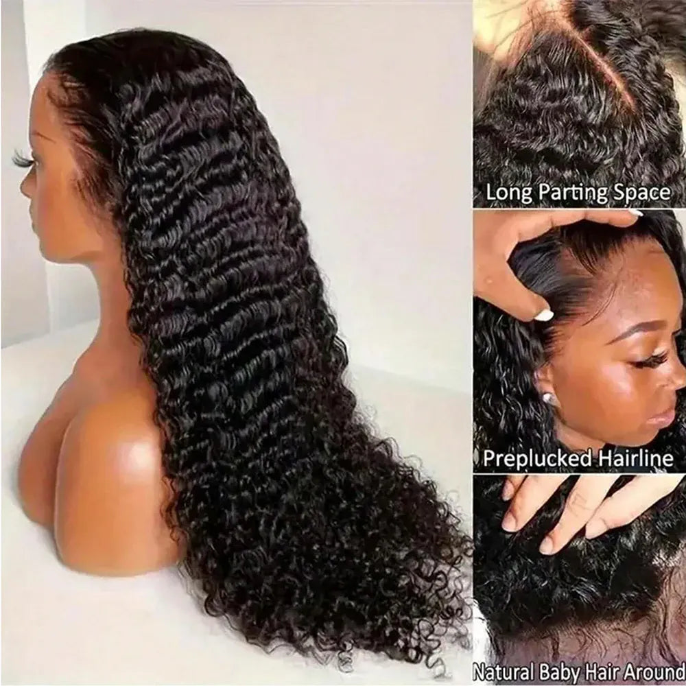 13x6 Deep Wave Hd Lace Frontal Wigs Human Hair Curly Wigs Water Wave 13x4 Lace Front Wig For Black Women Wig 200 Density 36 Inch