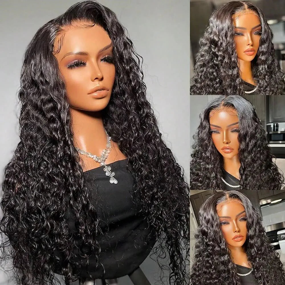 13x6 Deep Wave Hd Lace Frontal Wigs Human Hair Curly Wigs Water Wave 13x4 Lace Front Wig For Black Women Wig 200 Density 36 Inch