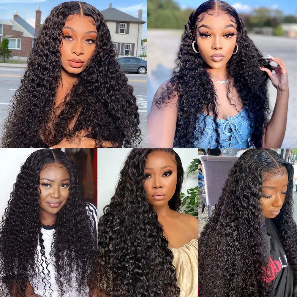 13x6 Deep Wave Hd Lace Frontal Wigs Human Hair Curly Wigs Water Wave 13x4 Lace Front Wig For Black Women Wig 200 Density 36 Inch
