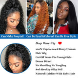 13x6 Deep Wave Hd Lace Frontal Wigs Human Hair Curly Wigs Water Wave 13x4 Lace Front Wig For Black Women Wig 200 Density 36 Inch