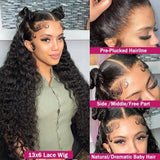 13x6 Deep Wave Hd Lace Frontal Wigs Human Hair Curly Wigs Water Wave 13x4 Lace Front Wig For Black Women Wig 200 Density 36 Inch