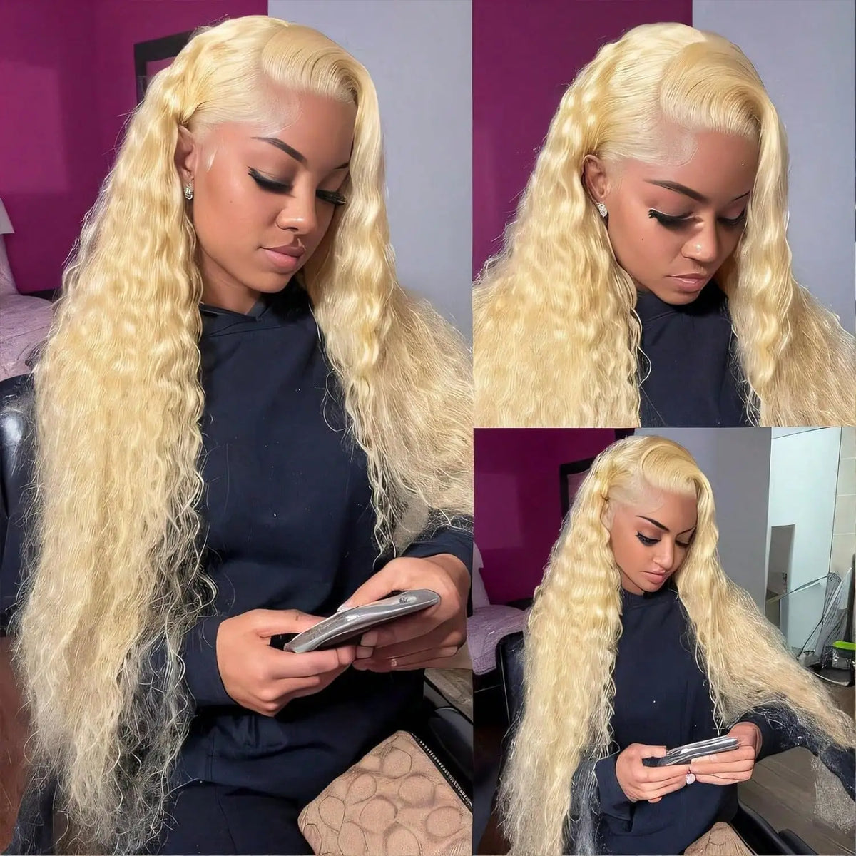 13x6 HD Lace Frontal Wig 613 Blonde Deep Wave 13x4 Transparent Lace Curly Human Hair Wigs Blonde Water Wave Wig for Women