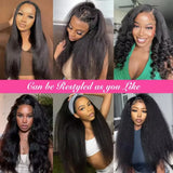13X6 Kinky Straight Glueless Human Hair Wigs For Women 250% Density 13x4 Lace Frontal Wig Pre Cut Lace Human Hair Wig Natural